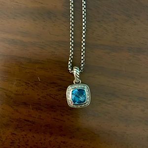 Petite Albion Pendant Necklace with Blue Topaz